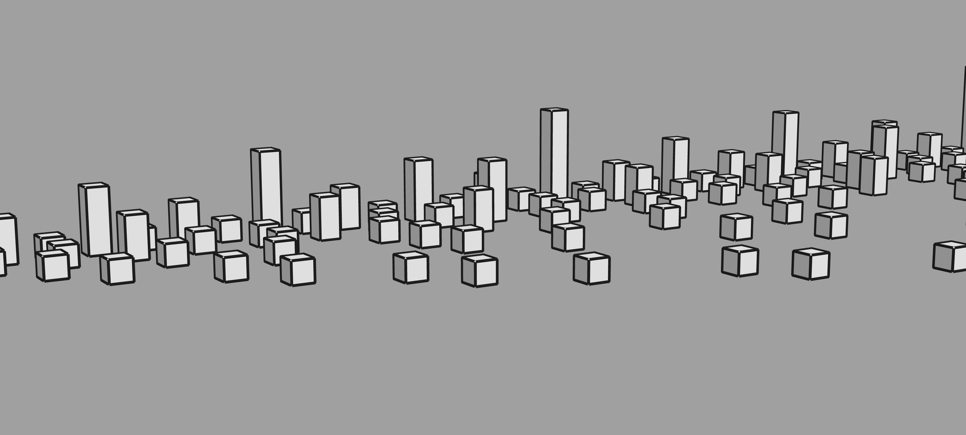 Computer generated illustration of Number City, showing towers of different heights